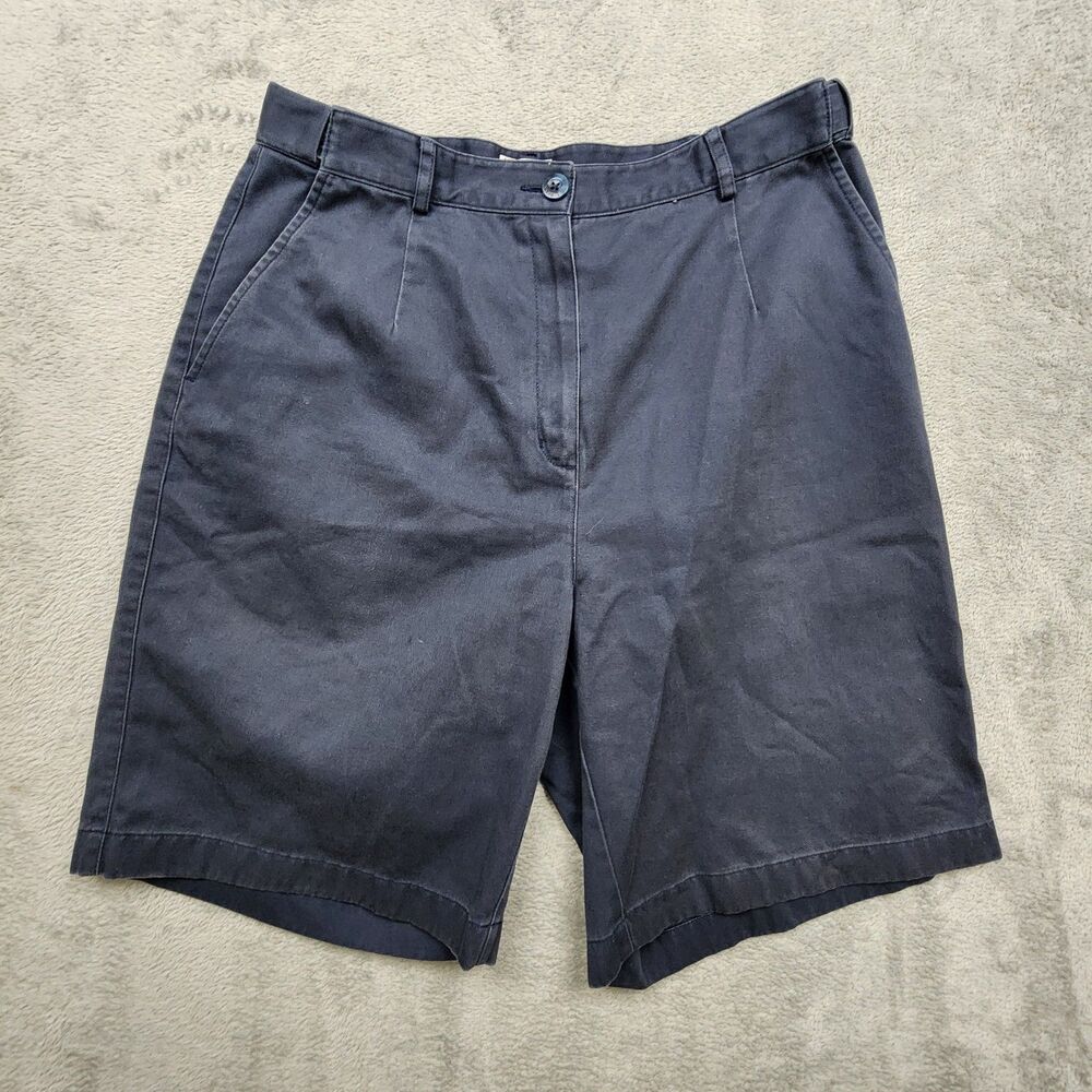 L.L. Bean Womens 12 Blue Shorts Original Fit 9 Inseam 100% Cotton Comfort Waist